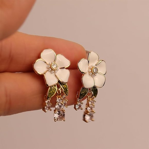 New! Anthro Fab Floral Tap Earrings - Picture 4 of 7